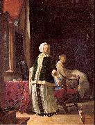 MIERIS, Frans van, the Elder A Young Woman in the Morning Sweden oil painting artist